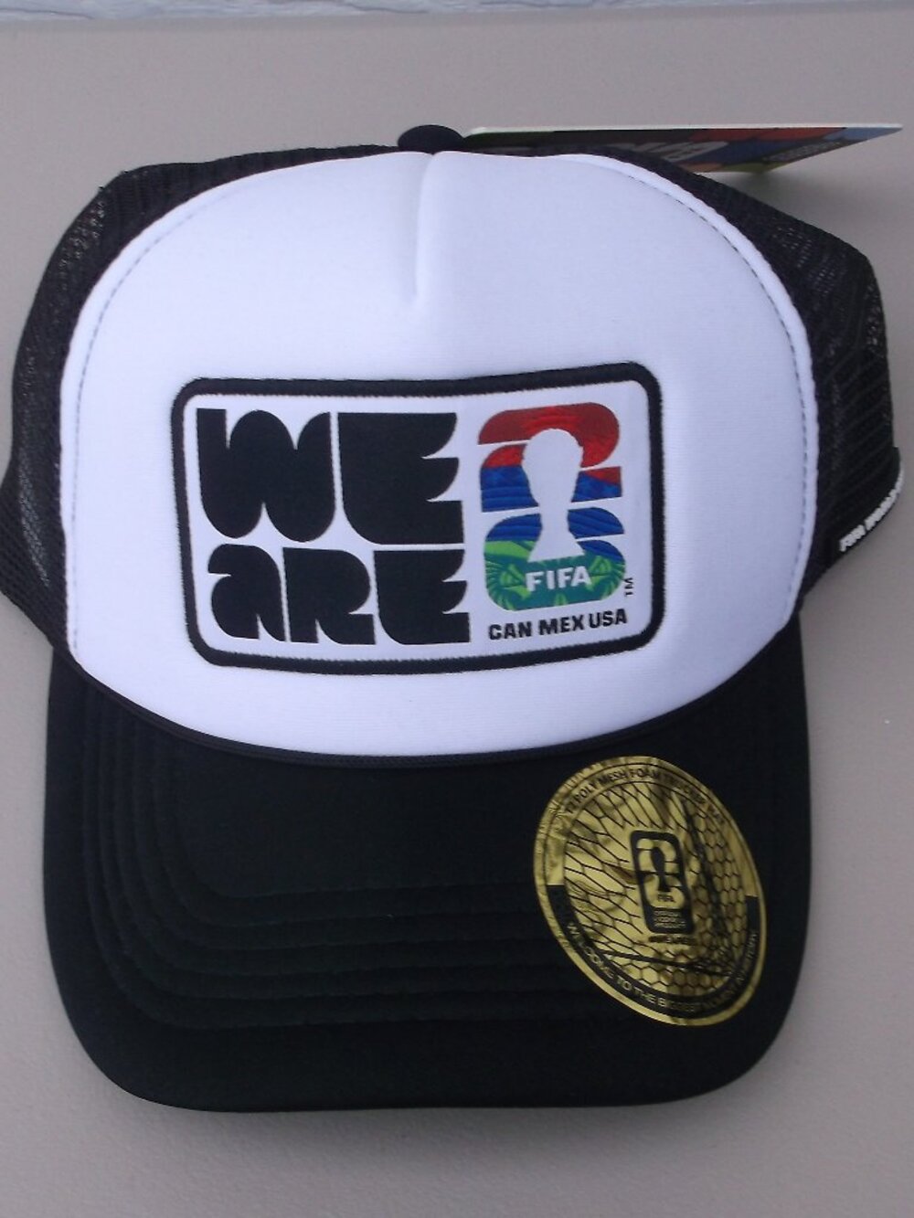 NWT FIFA World Cup 2026 “WE ARE FIFA, Foam Trucker Hat/Cap, Black/White